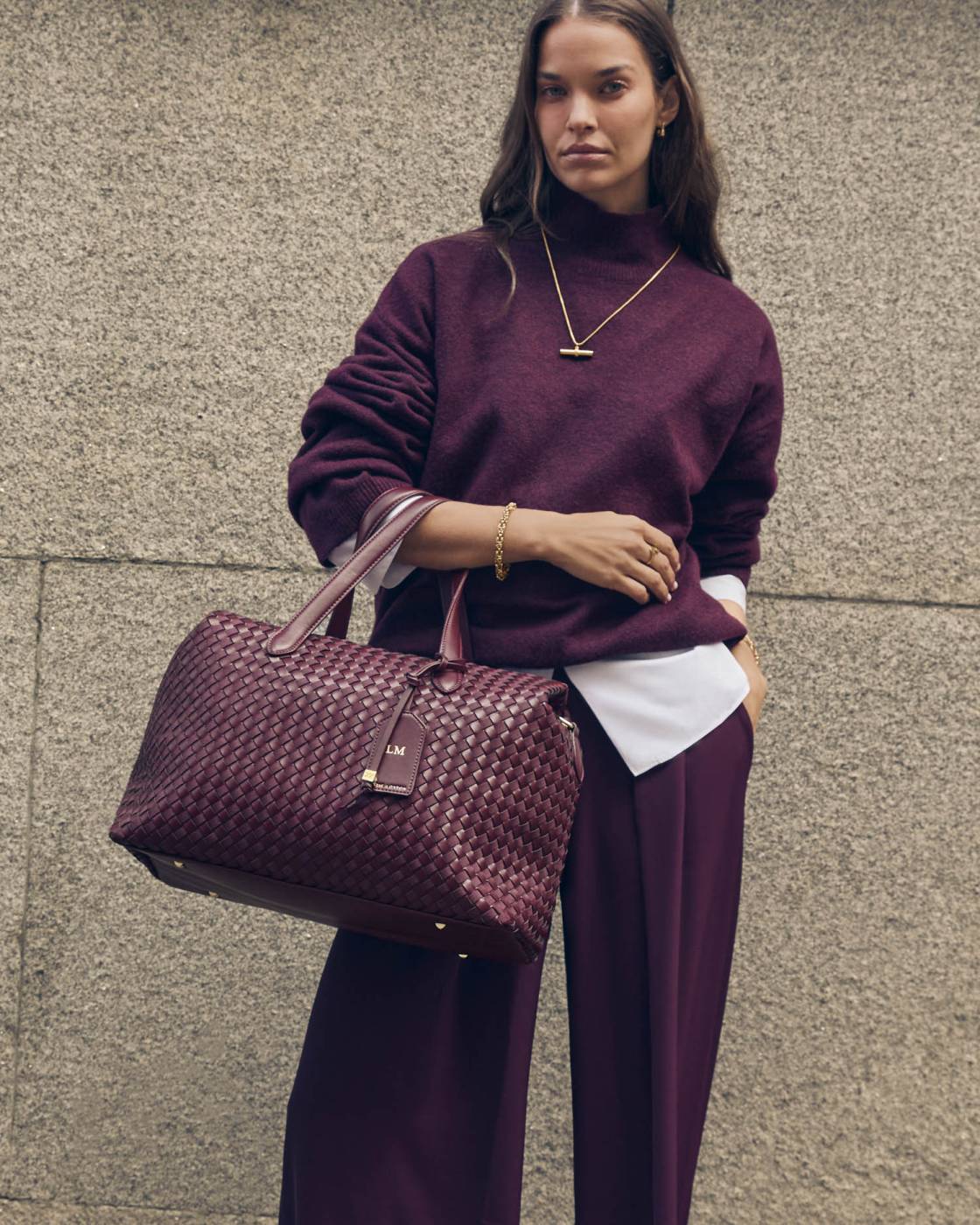 Milan Hand Woven Cabin Bag Cherry