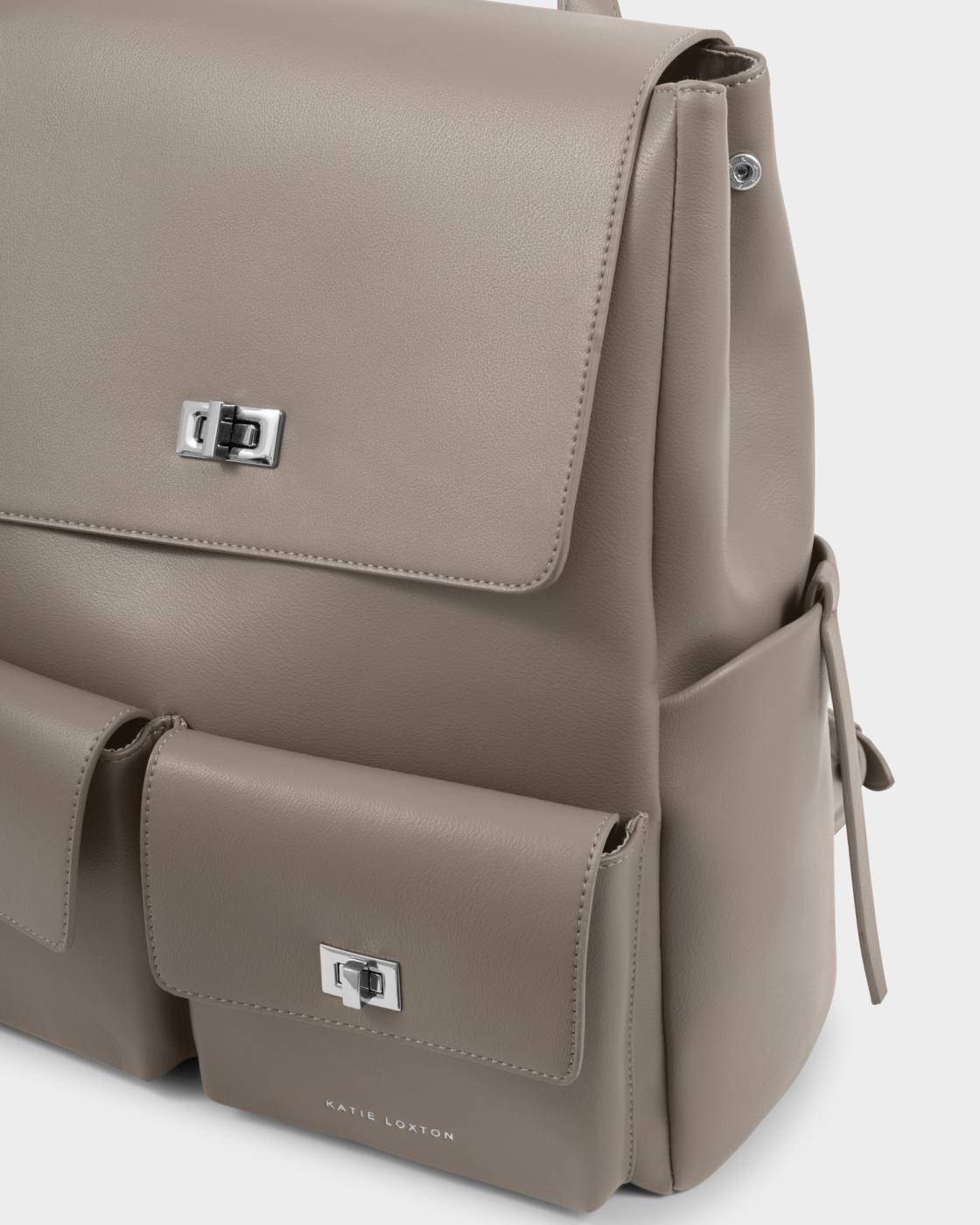 Tara Twist Lock Backpack Silver Mink