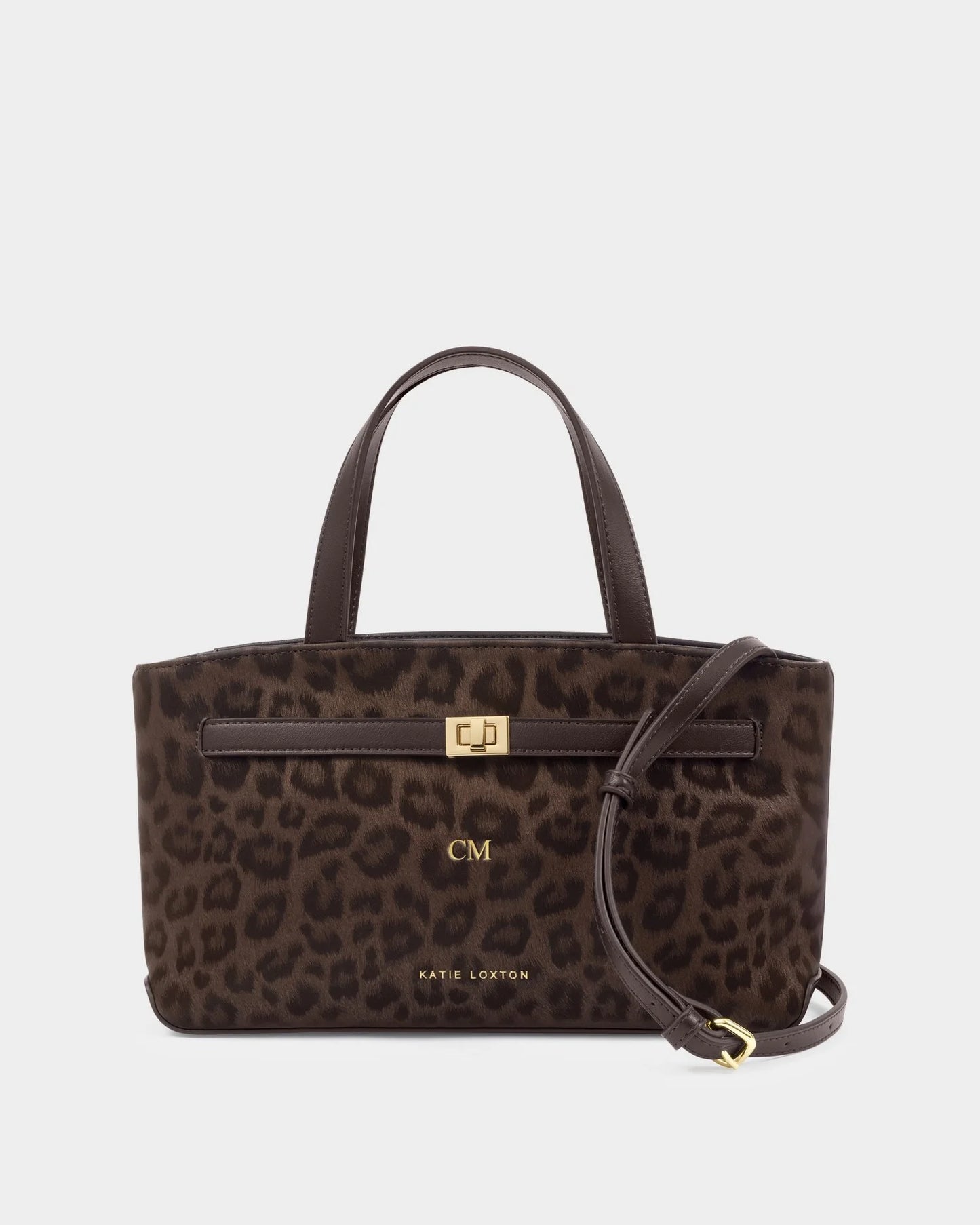 Odin Top Handle Crossbody Bag Chocolate Leopard