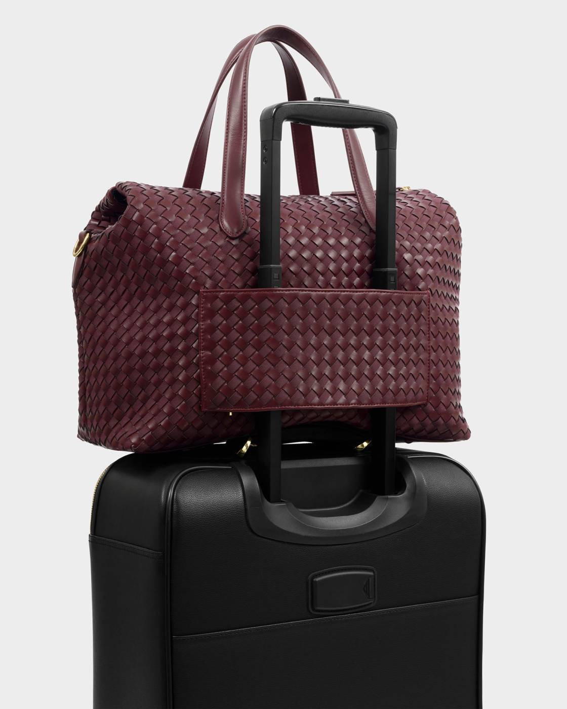 Milan Hand Woven Cabin Bag Cherry