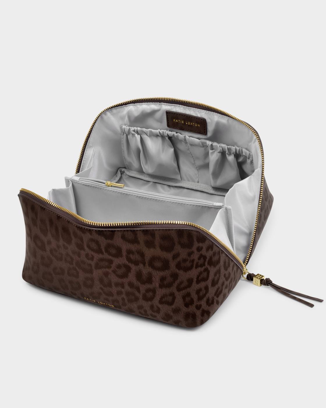 SOHO LARGE MAKE UP BAG CHOCOLATE LEOPARD