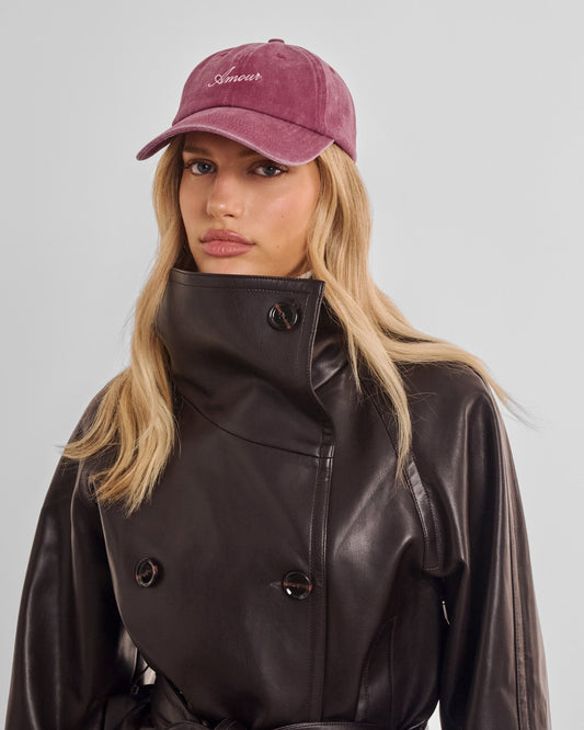 EMBROIDERED CAP AMOUR ROSE PINK