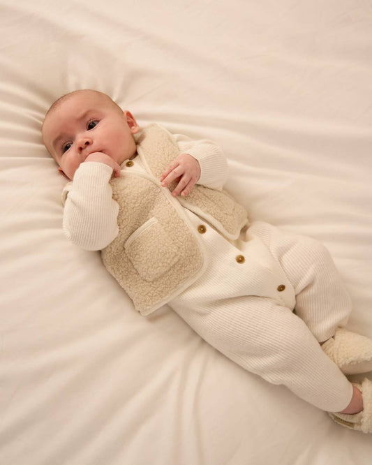 BABY BORG GILET off white 0-6 mnths