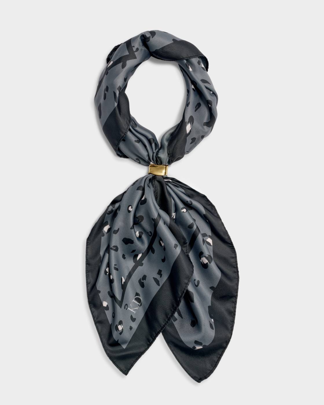 Satin Multiway Scarf - Small Leopard Navy/Black
