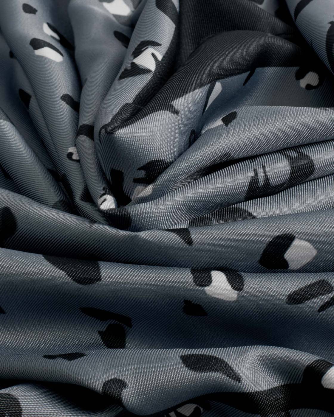 Satin Multiway Scarf - Small Leopard Navy/Black