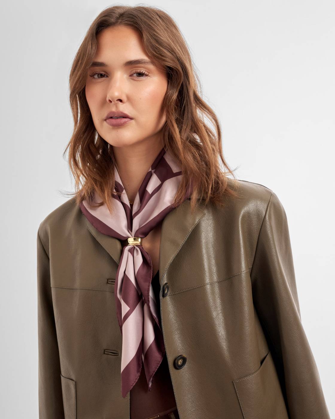 Satin Mulitway Scarf - Check Pink/Cherry