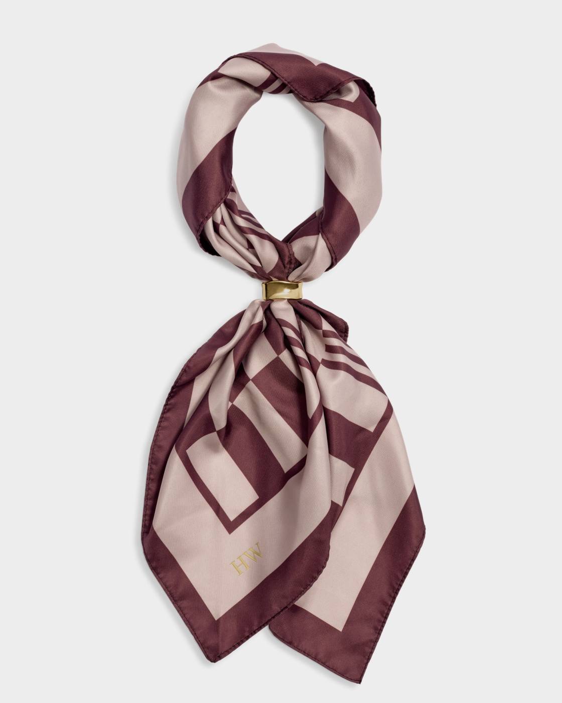 Satin Mulitway Scarf - Check Pink/Cherry