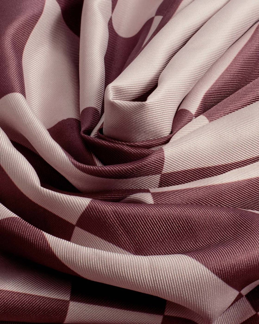 Satin Mulitway Scarf - Check Pink/Cherry