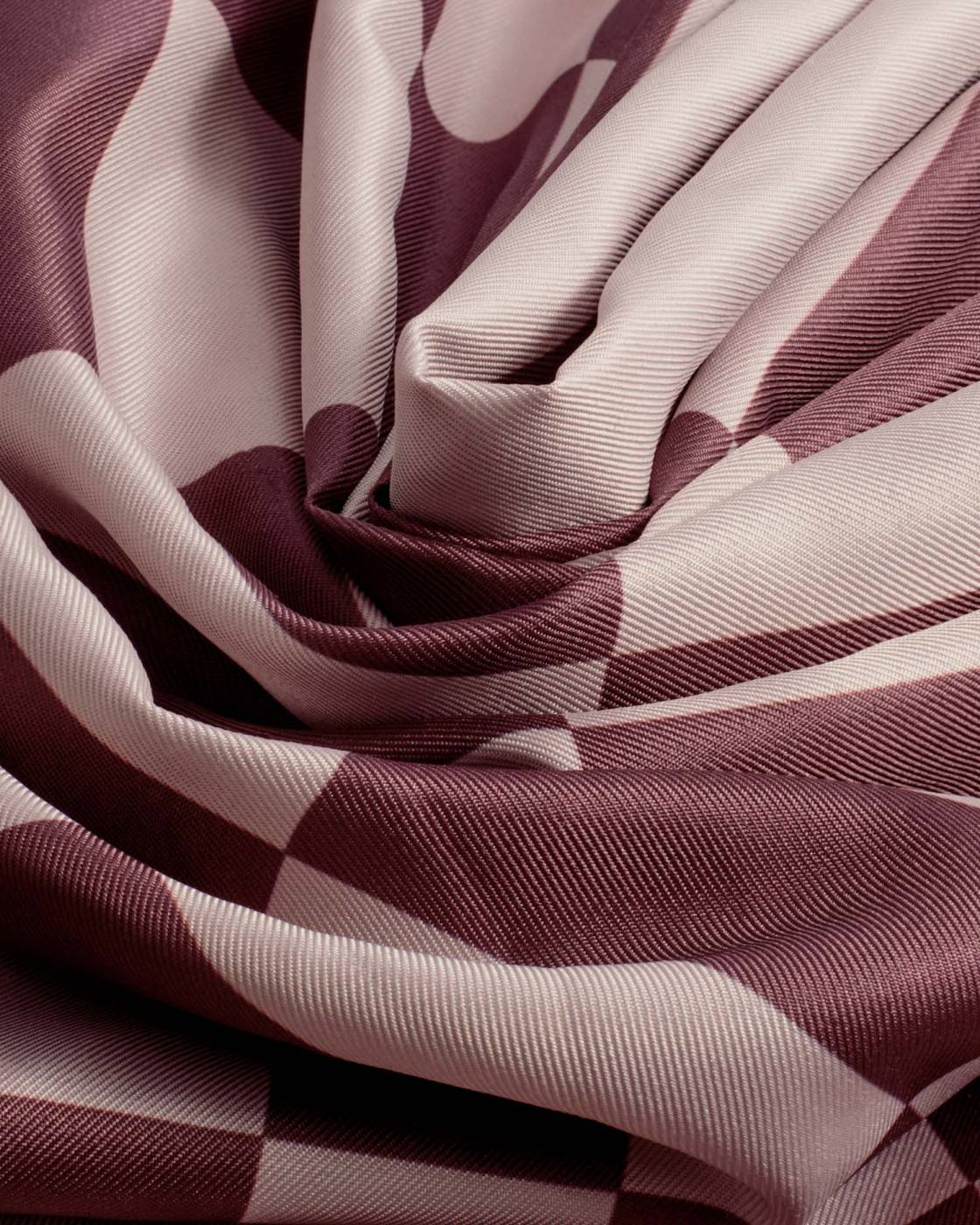 Satin Mulitway Scarf - Check Pink/Cherry