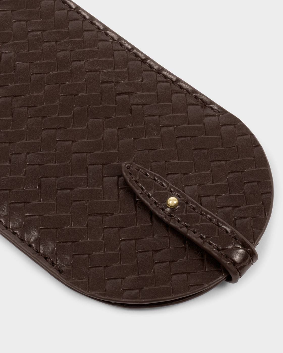 GLASSES SLEEVE | Chocolate Woven | 17cm x 8.4cm