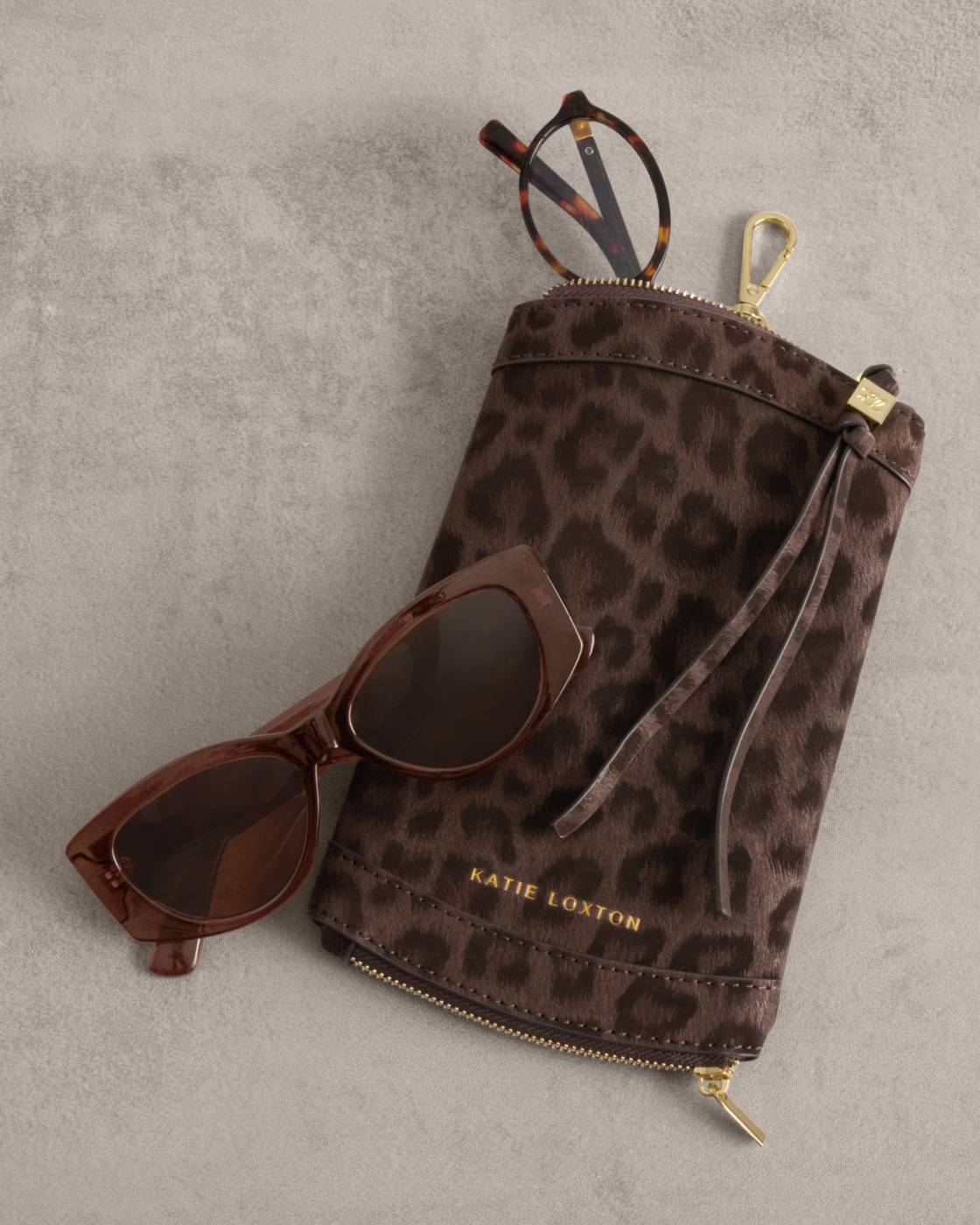 DUO SUNGLASSES CASE | Chocolate Leopard
