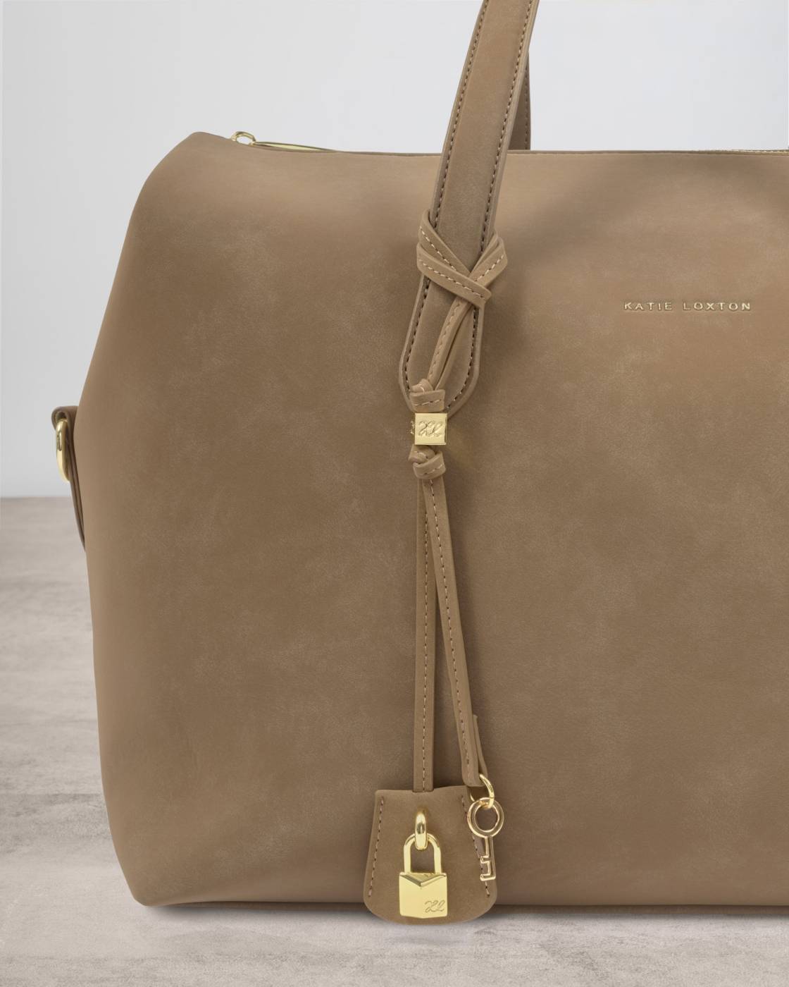 Heritage Bag Charm Taupe Suedette