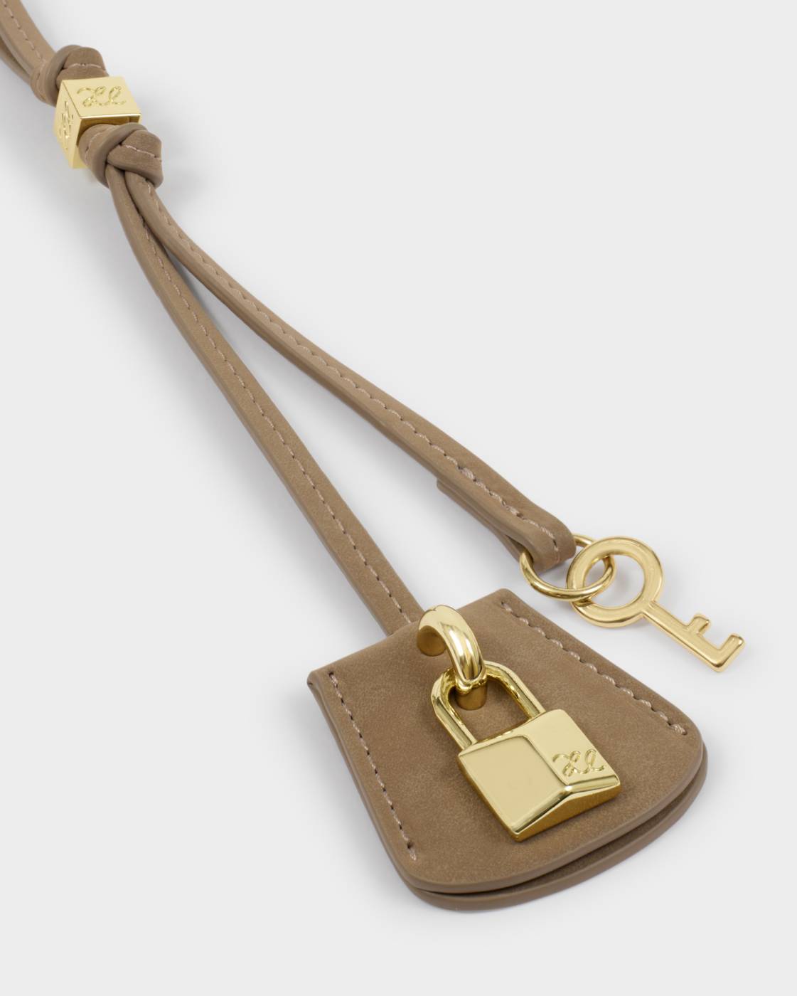 Heritage Bag Charm Taupe Suedette