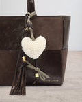 Borg Heart Bag Charm Silver / Cocoa