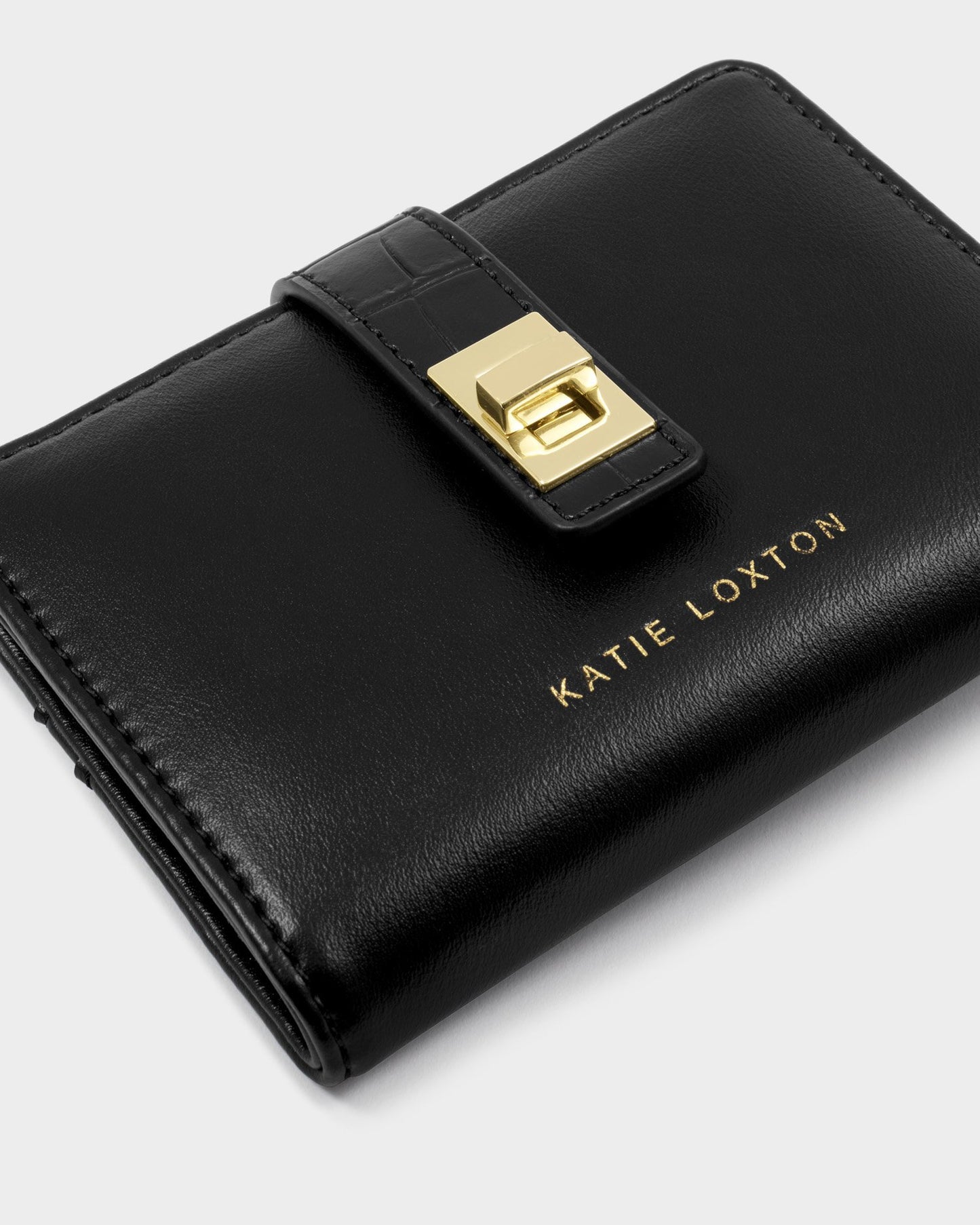Orin Twist Lock Purse Black Croc