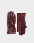 Boxed Faux Leather Gloves -  Cherry Woven