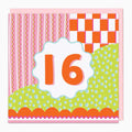 Fluro Wiggles Pink Age 16 Birthday Card
