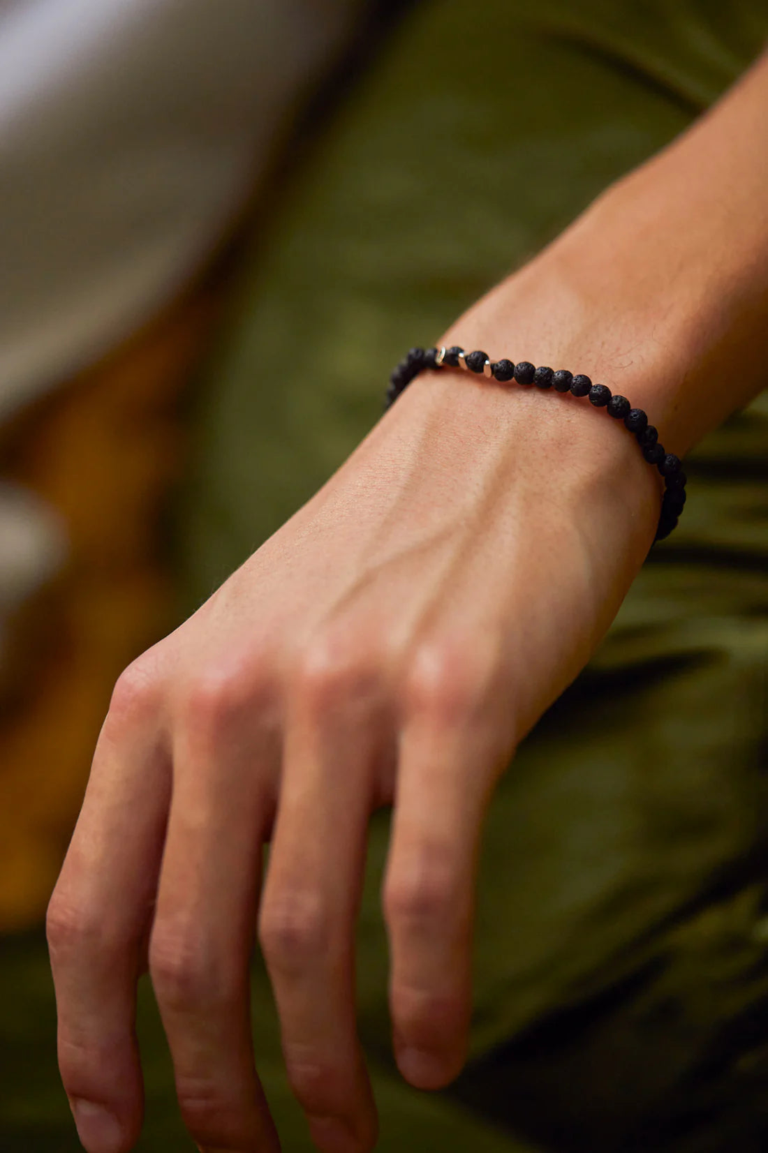 Black Lava Beaded Bracelet