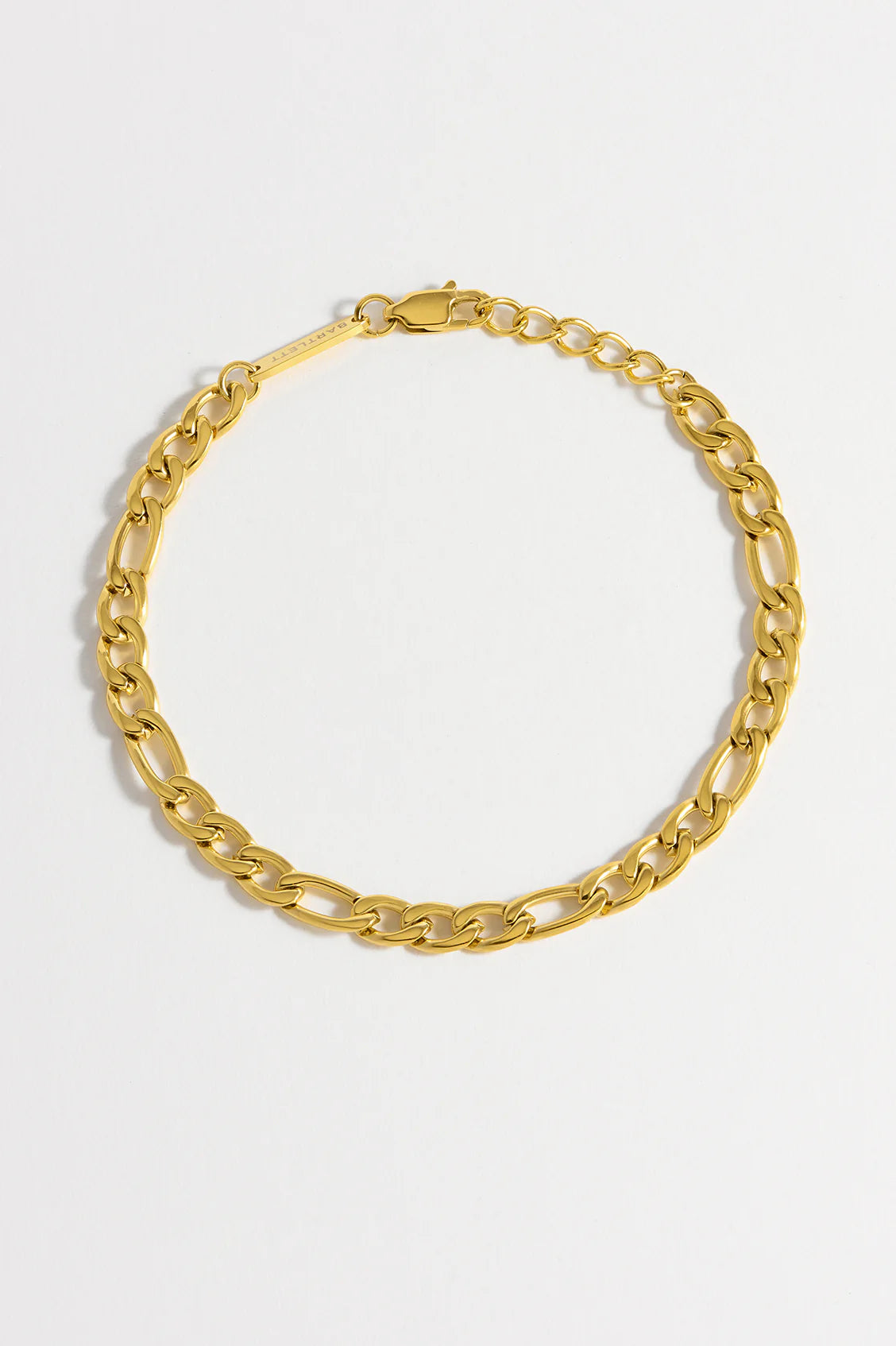 Figaro Chain Bracelet Gold Finish