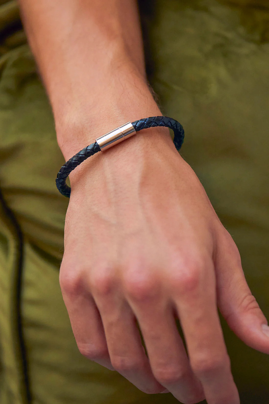 Navy Leather Bracelet