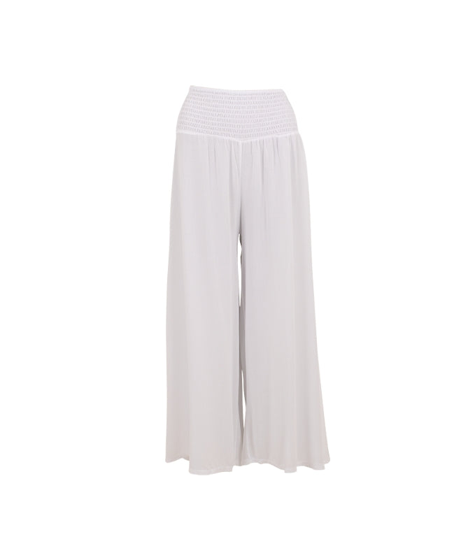 VISC Shirred Waistband Wide Leg Trouser