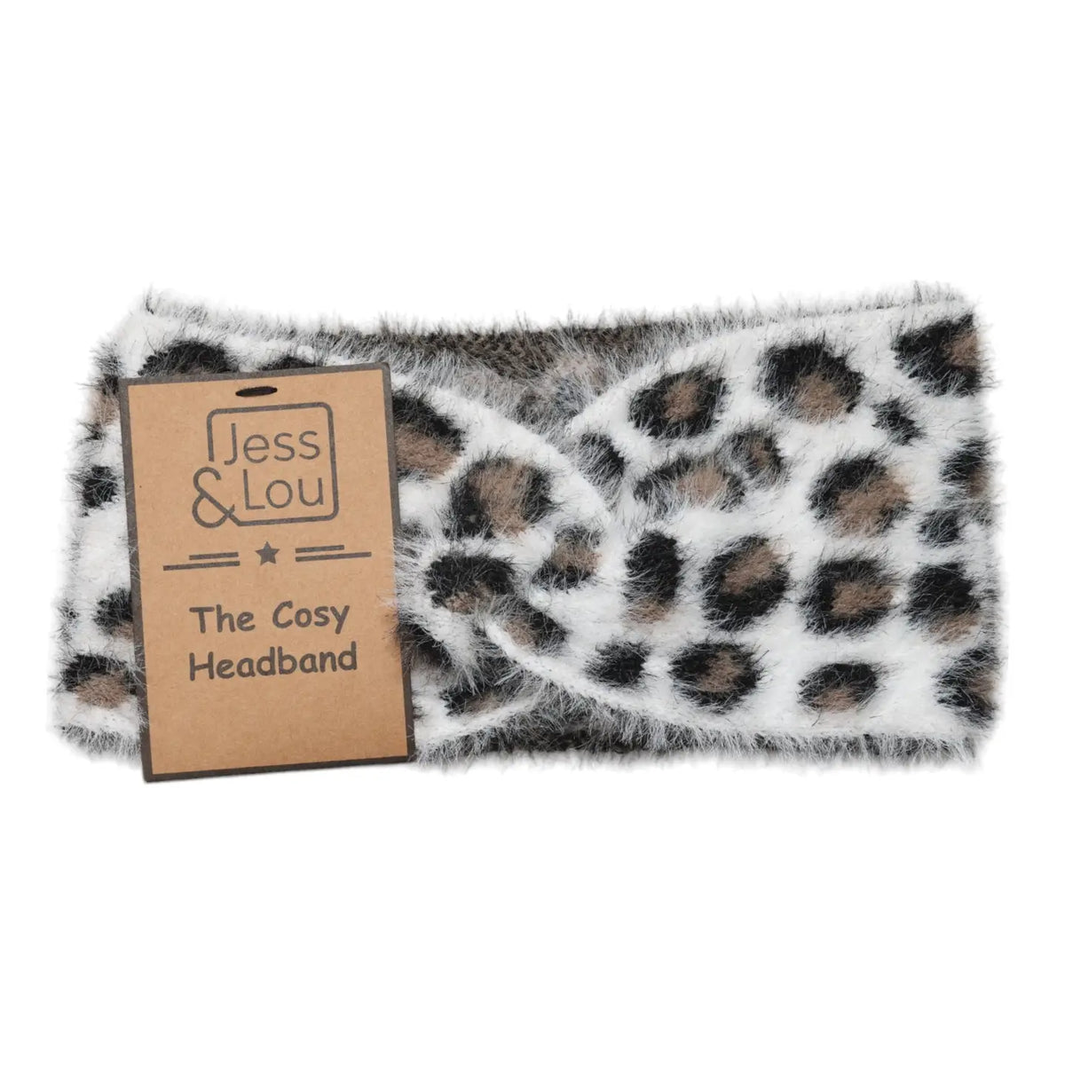 Cream leopard fluffy Headband