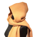 Terracotta Rib Knit Hooded Scarf