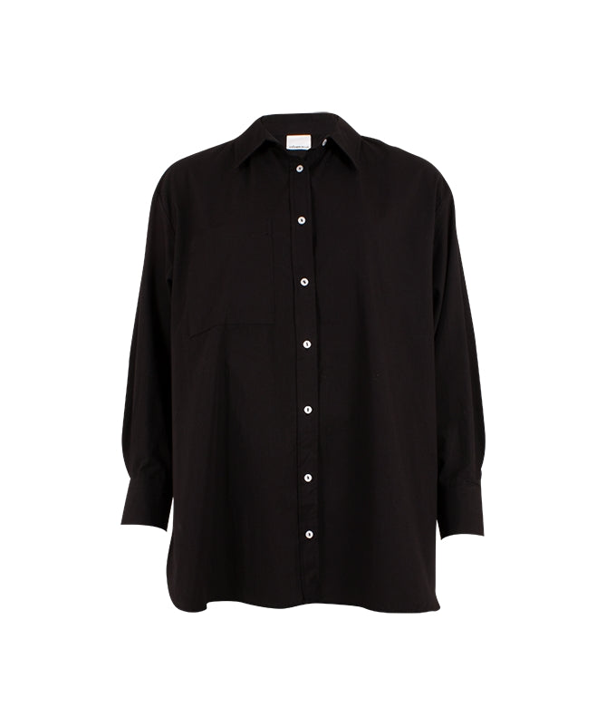 BLACK OVERSIZED POCKET SHIRT