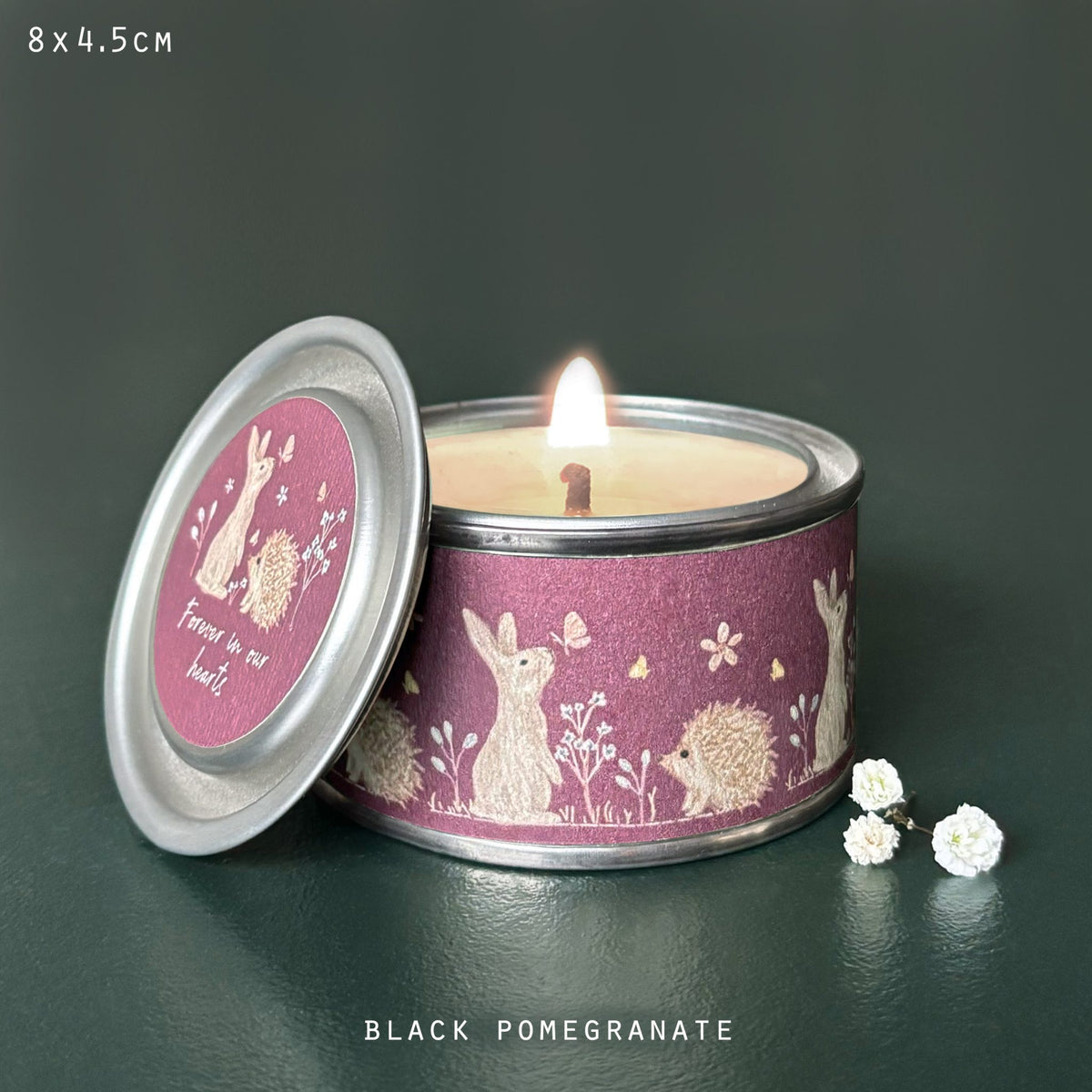 Meadow Tin candle - Rabbit & Hedgehog
