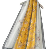 Two Tone Elegant Floral Print Chiffon Scarf Mustard