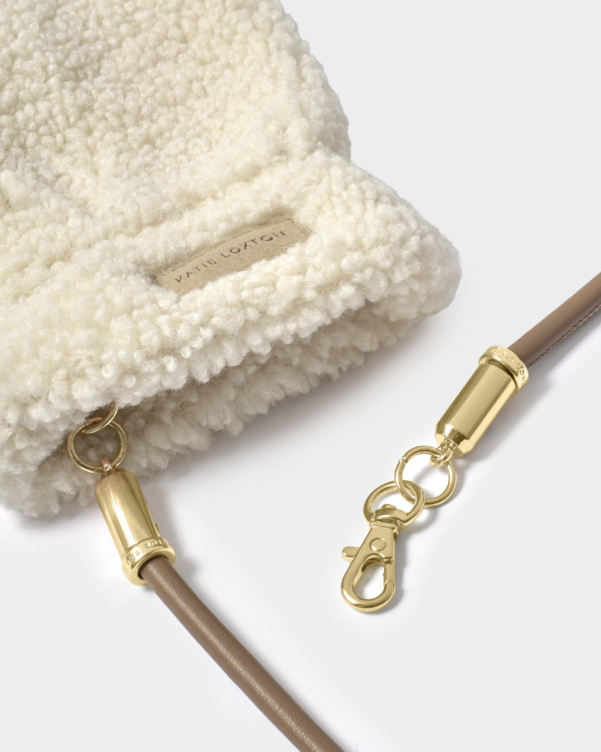 TEDDY MITTENS WITH CORD CREAM