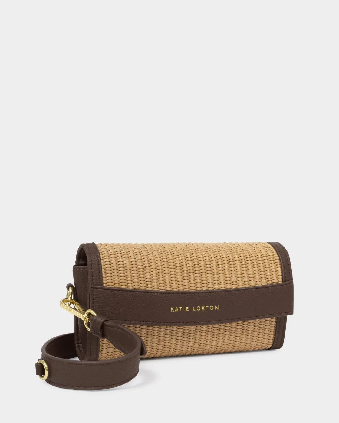 GLASSES & CARDHOLDER CASE - RAFFIA/CHOCOLATE