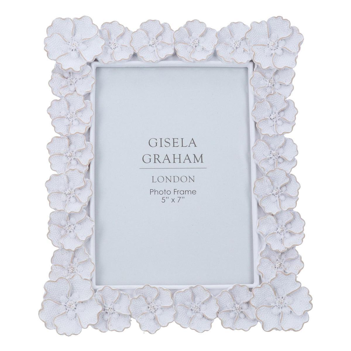 Antique White Anemone Resin Picture Frame 5x7