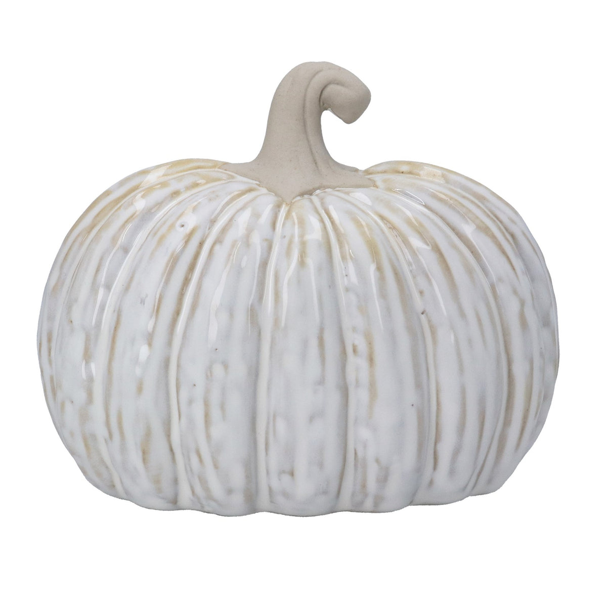 White porcelain pumpkin ornament