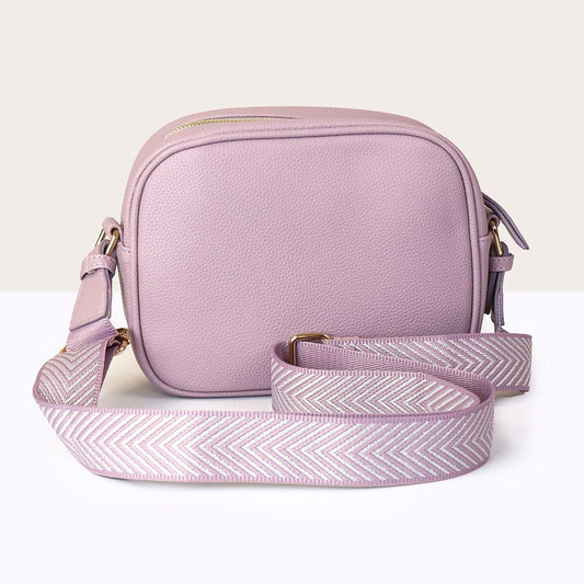 VEGAN LEATHER CAMERA BAG SOFT LILAC