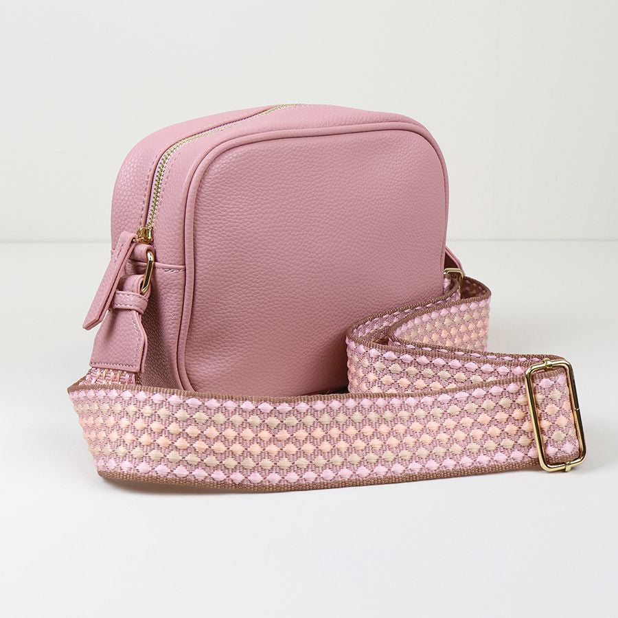 VEGAN LEATHER CAMERA BAG SOFT PINK