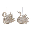 Acrylic Dec 10cm - Pale Gold Swan, 2as