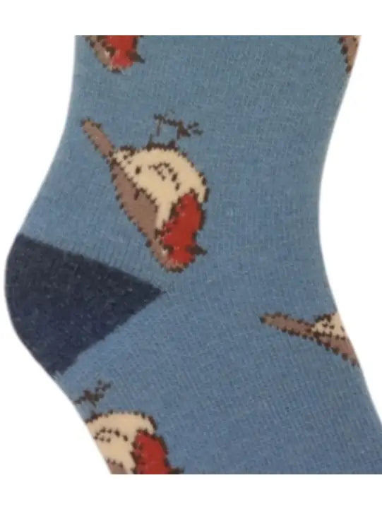 Cornflower Blue Robin Cosy Sock
