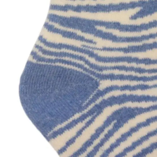 Sky Blue Zebra Print Cosy Sock