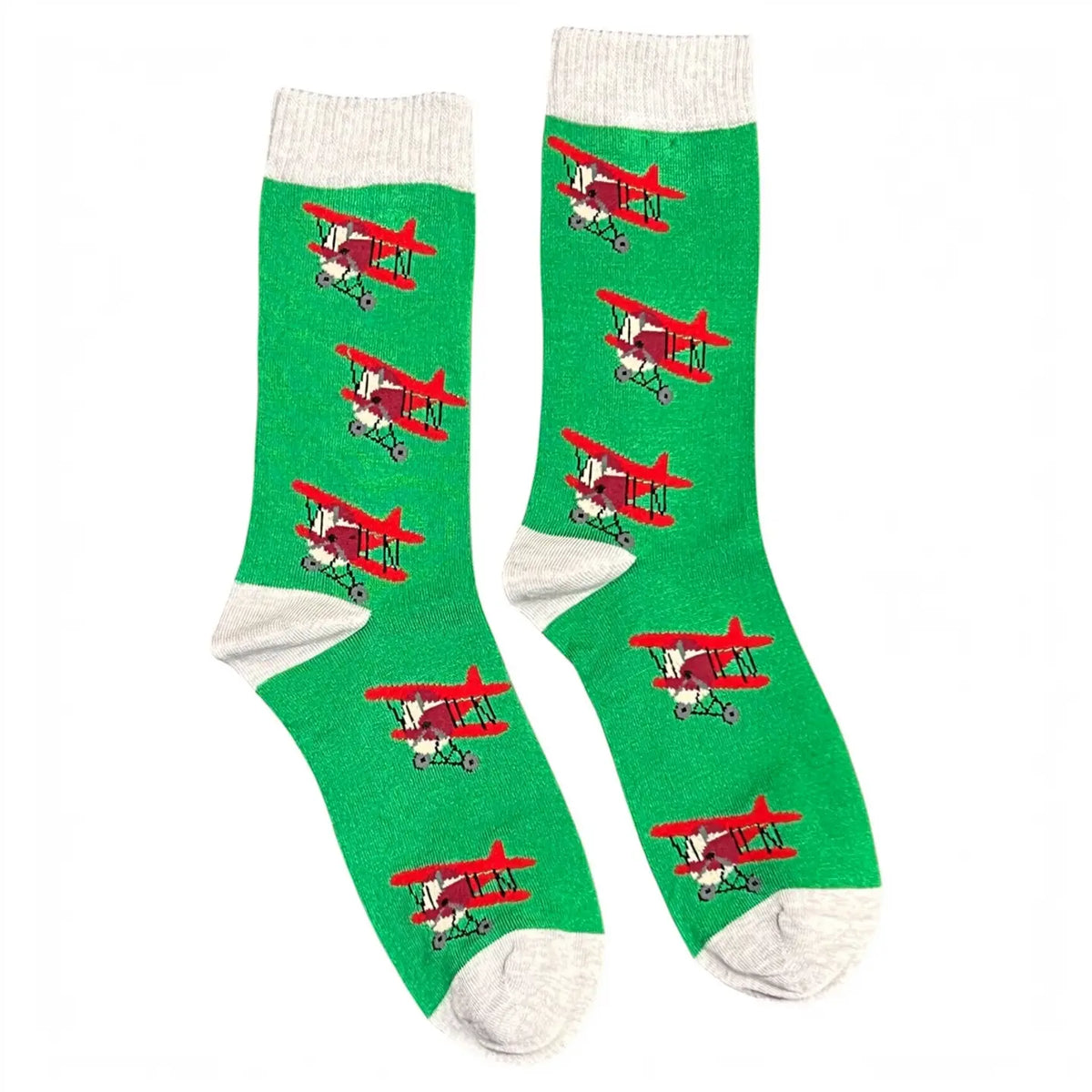Men’s Green Aeroplane Bamboo Sock