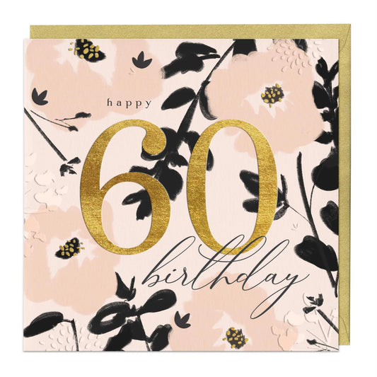Age 60 Floral Luxury 60th Birthday Card