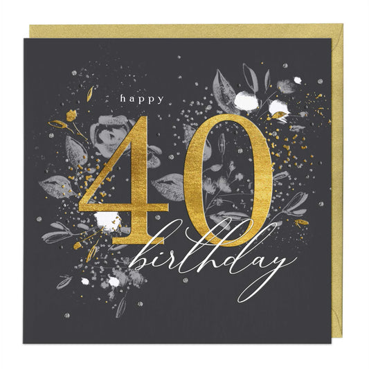 Age 40 Luxury 40th Birthday Card