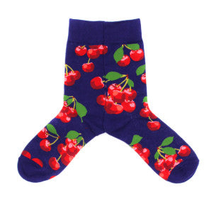 Purple Cherry Design Socks