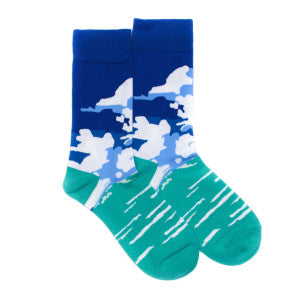 Blue Cloudy Sky Socks