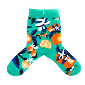 Green Orange Design Socks