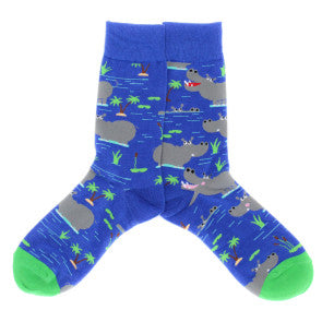 Blue Hippo Socks