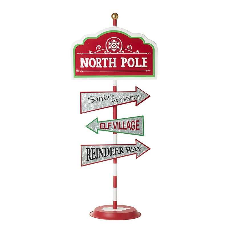 LARGE STANDING NORTH POLE METAL SIGNAGE