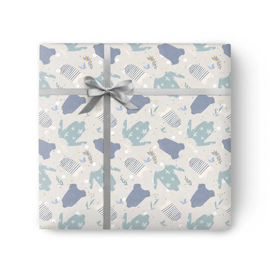 Wrapping Paper Baby Boy Grows Folded Sheets