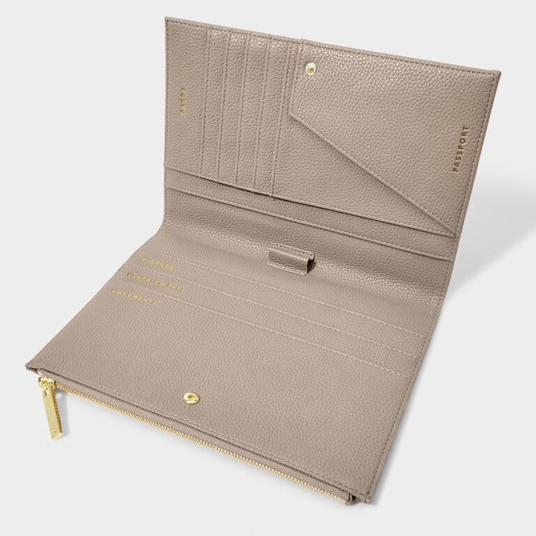 TRAVEL DOCUMENT HOLDER LIGHT TAUPE