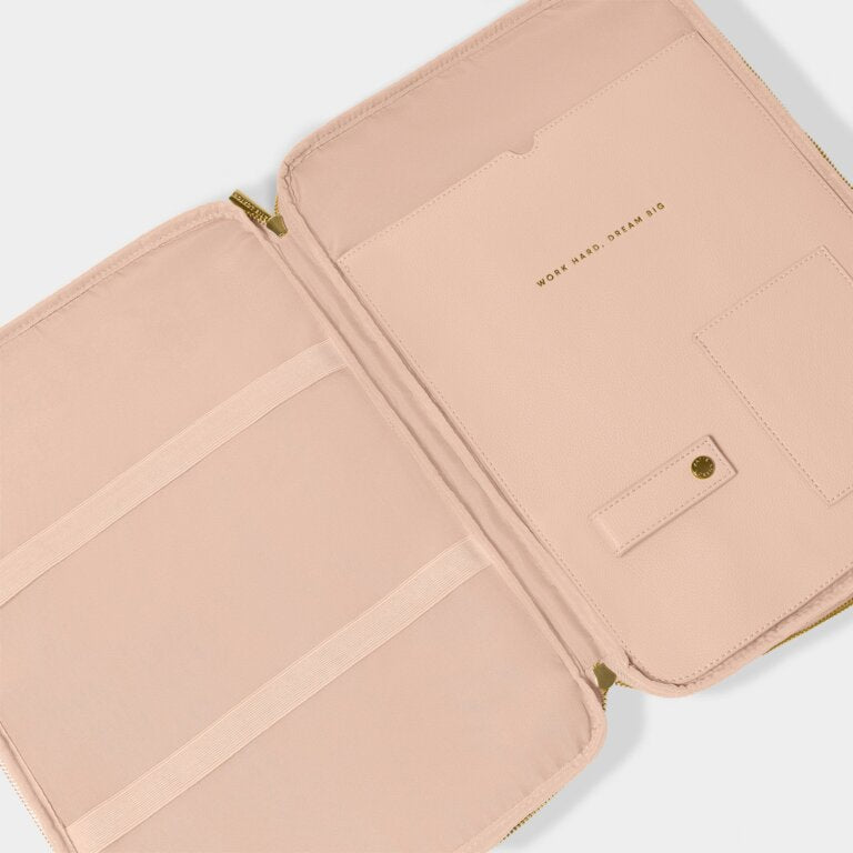 FOLIO LAPTOP CASE WORK HARD NUDE PINK